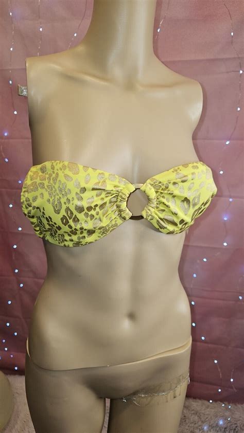 Victoria S Secret Yellow Bikini Bathing Suit Straples Gem