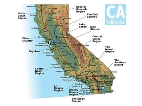 Coast Ranges Of California Map United States Map