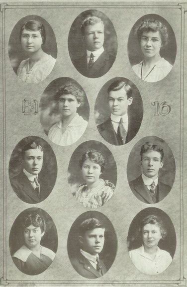 1916 hair, in the "Sealth" yearbook of Broadway high school in Seattle ...