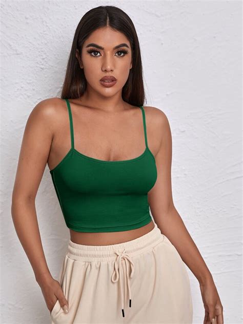 Shein Ezwear Solid Crop Cami Top Shein Uk