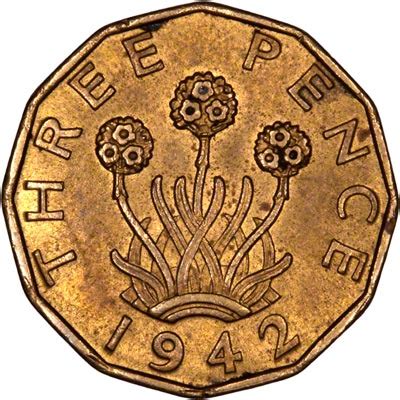 1942 George VI Brass Threepence