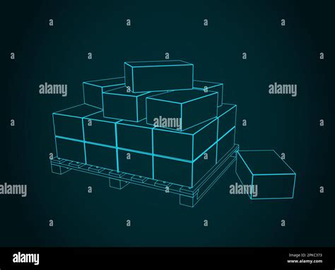 Stylized vector illustration of cargo on pallet Stock Vector Image ...