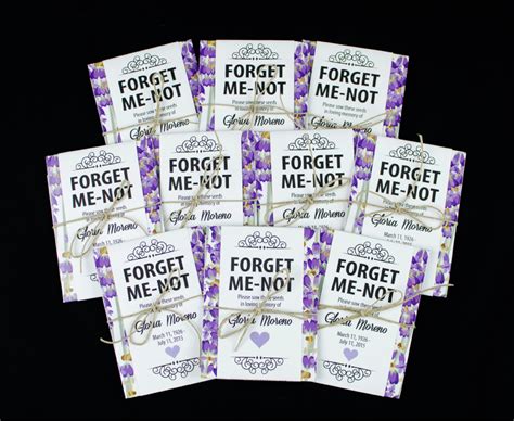 Lavender And Purple Floral Memorial Forget Me Not Seed Packets Glorias