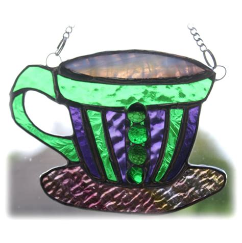 Teacup Stained Glass Suncatcher Coffee Cup Mug Folksy