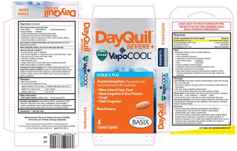 Dayquil Severe Plus Vapocool Cold And Flu Acetaminophen Dextromethorphan Hydrobromide