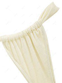 Zaful Women S One Shoulder Jersey Twisted Ruched Design Loincloth Tanga Bikini Set Two Piece