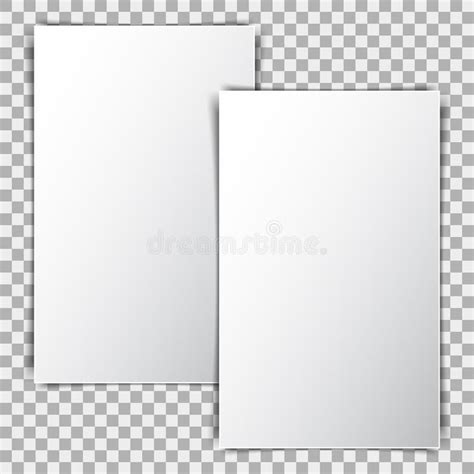 Isolated On White Blank Office Paper Mock Up Stock Vector