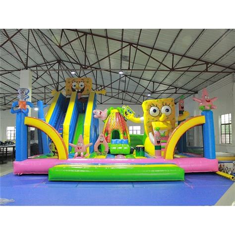 Spongebob And Patrick Star Bouncer With Slide Inflatable Slide Fun City