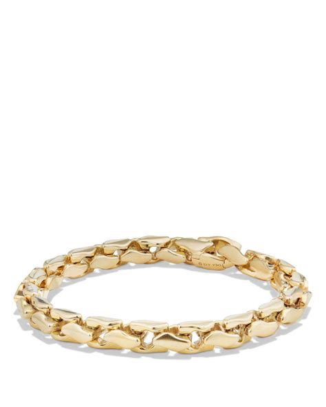 David Yurman Large Fluted Chain Bracelet In 18k Gold In Metallic Lyst