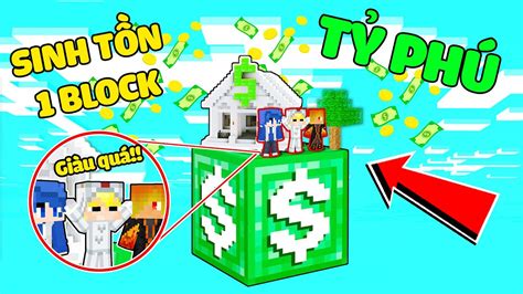 TÔ GÀ ThỬ ThÁch 24h Sinh TỒn 1 Block TỶ PhÚ SiÊu GiÀu Trong Minecraft