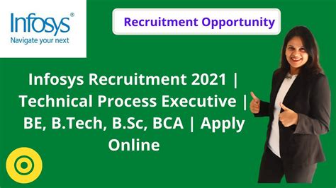 Infosys Recruitment 2021 Technical Process Executive BE B Tech B