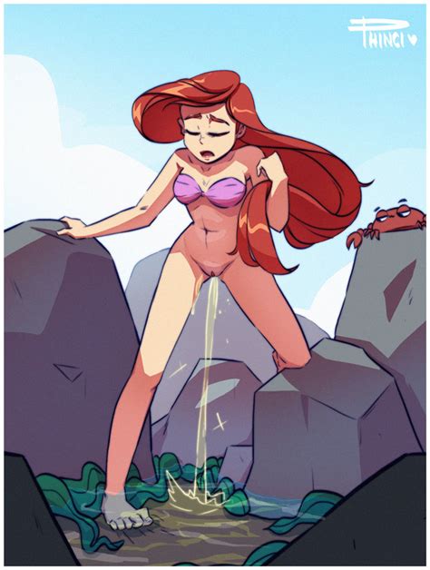 Rule 34 Ariel Belly Button Bottomless Crab Disney Foot In Water Nervous Peeing Peeing In Water