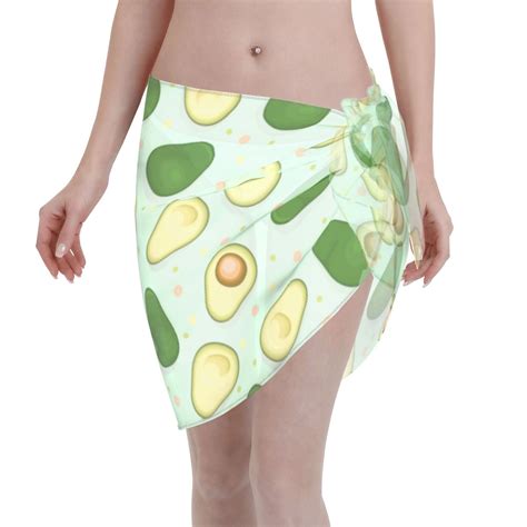 Ocsxa Avocado Print Sarong Coverups For Women Bathing Suit Wrap Swimsuit Skirt Beach Bikini