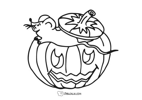 Calabaza con un ratón - Dibujo #2260 - Dibujalia