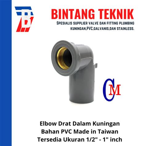 Jual Elbow Knee Drat Dalam Kuningan 1 2 X 3 4 Inch Merk CM Taiwan