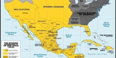 Mexico map 1800 - Map of Mexico in 1800 (Central America - Americas)