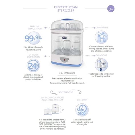Chicco - Sterilnatural 2 In 1 Sterilizer - White- Babystore.ae