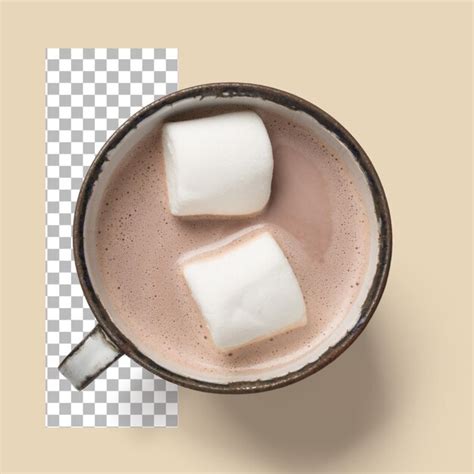 Premium PSD Two Marsh Mellow On Hot Chocolate