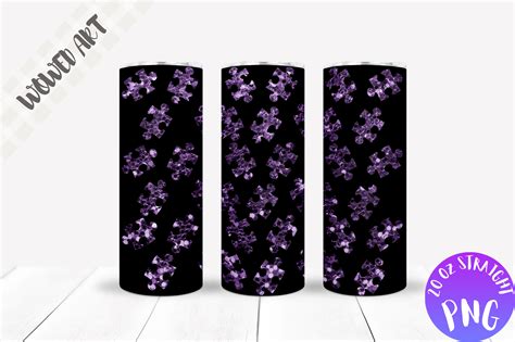 Purple Puzzle Oz Skinny Tumbler Wrap Graphic By Wowed Art Creative