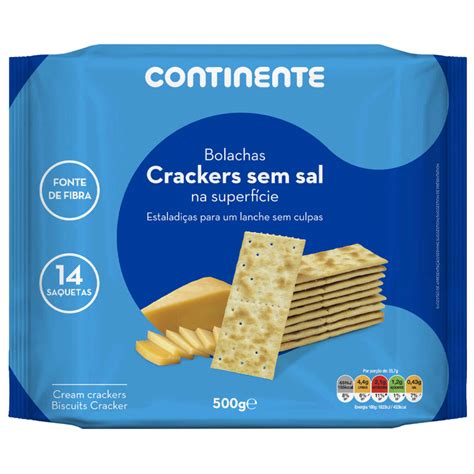 Bolachas Crackers Sem Sal Na Superf Cie Continente Emb Gr Un