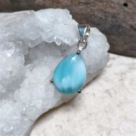 Pendentif Larimar Serti Argent