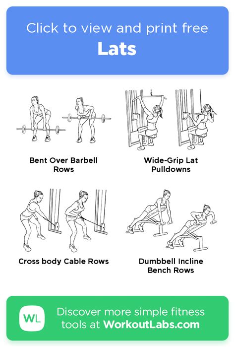 Lats · Free workout by WorkoutLabs Fit | Lat workout, Full body weight workout, Workout