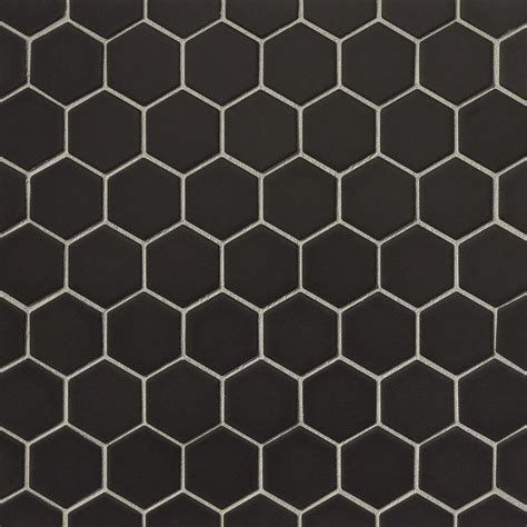 Bedrosians Le Cafe Black Honeycomb Mosaic Wall Tile Common 11 In X 12