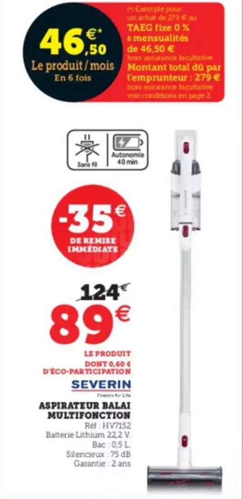 Promo Aspirateur Balai Multifonction Severin Chez Super U Icatalogue Fr