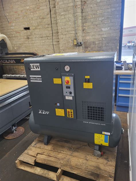 Used 2019 ATLAS COPCO GX2FF Rotary Screw Sliding Vane Air Compressors