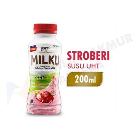 Jual Milku Susu Uht Strawberry Ml Dus Isi Botol Shopee Indonesia