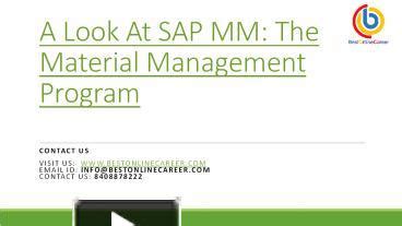 Ppt Sap Mm Online Training Sap Mm Training Material Ppt Sap Mm