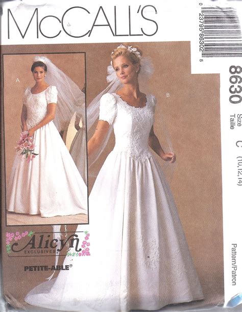 8630 Vintage Uncut Mccalls Sewing Pattern Alicyn Exclusives Bridal Gown