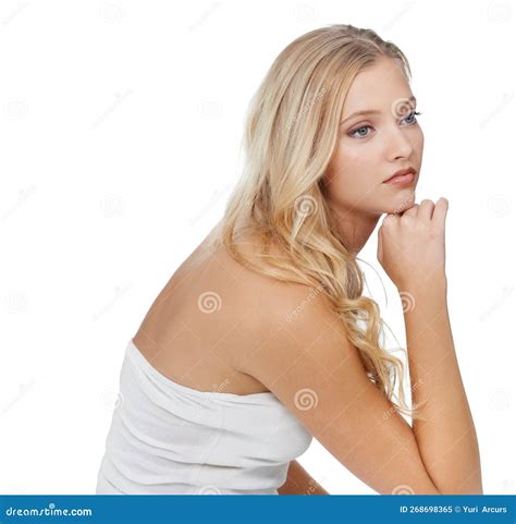 Shes Got That Natural Beauty A Gorgeous Blonde Woman Isolated On White Stock Image Image Of