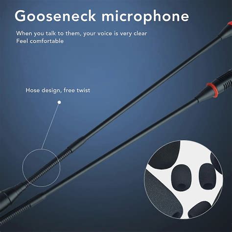 23.2in Gooseneck Condenser Microphone 3 Pin Straight Plug In Flexible