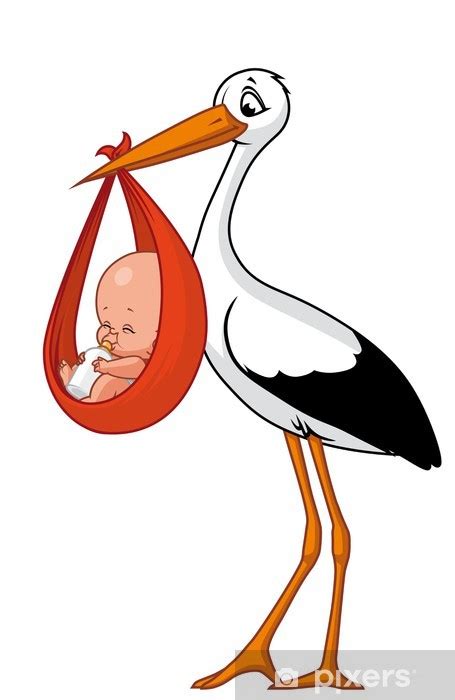 Tegning Af Stork Med Baby S De Tegninger