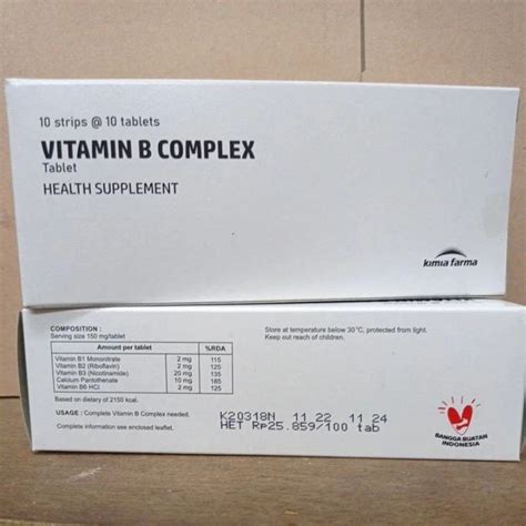 Jual VITAMIN B COMPLEX KIMIA FARMA 1 BOX Shopee Indonesia