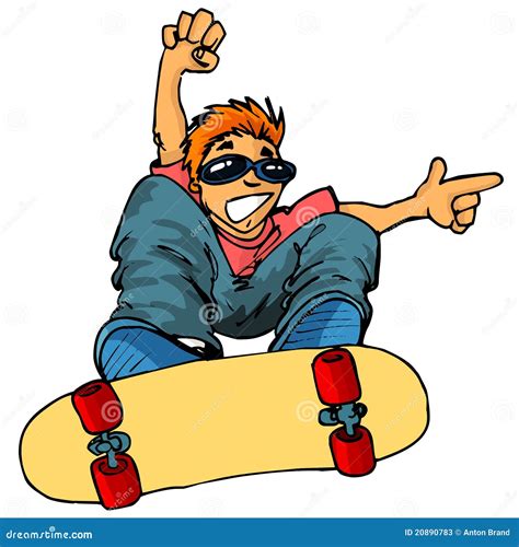 Cartoon Of Kid On A Skateboard Stock Vector Illustration Of Activity