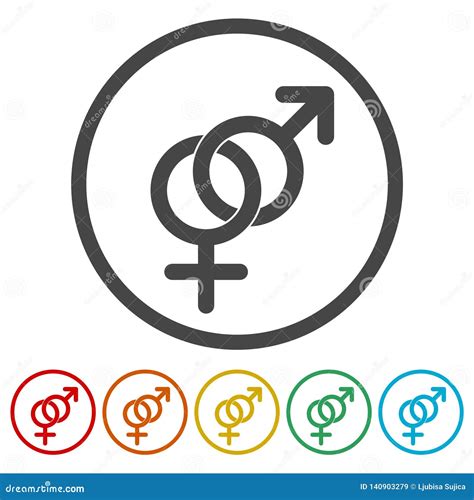 Male And Female Sex Symbol Set Stock Vector Illustration Of Element