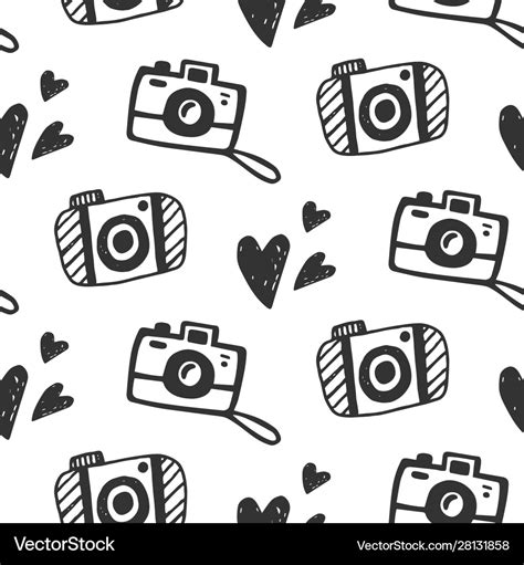 Cute Photo Camera Seamless Pattern Royalty Free Vector Image