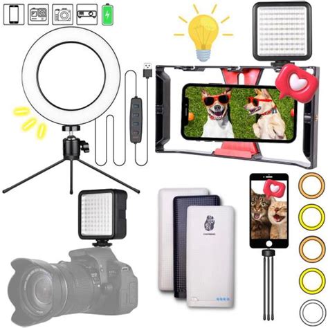 Kit Youtuber Estabilizador Gravação Vídeo Celular 81 Led PDIMPORT