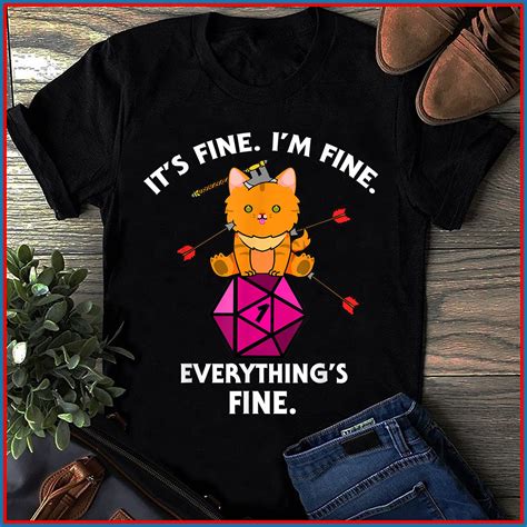 Its Fine Im Fine Everythings Fine Funny D20 Fail Dungeon Cat Etsy