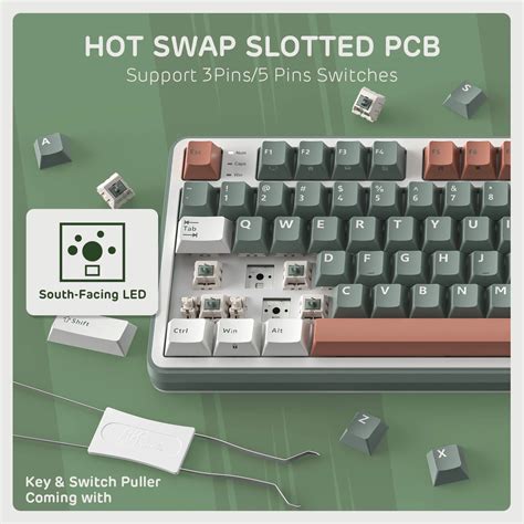 Royal Kludge S98 96 Hot Swappable Wireless Mechanical Keyboard Clay Green Vibe Gaming