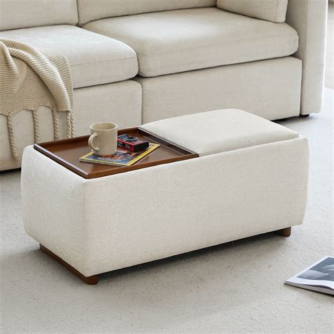 Storage Ottoman Coffee Table Square Leather Coffee Table Ottoman With