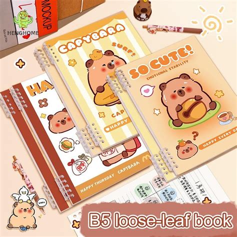 Caderno De Desenho Fofinho - HENGHOME Caderno De Bobina De Moda De Desenho Animado Fofo Capivara ...