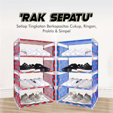 Jual RAK SEPATU PORTABLE SHOES RACK 5 LAYER TEMPAT SENDAL SANDAL