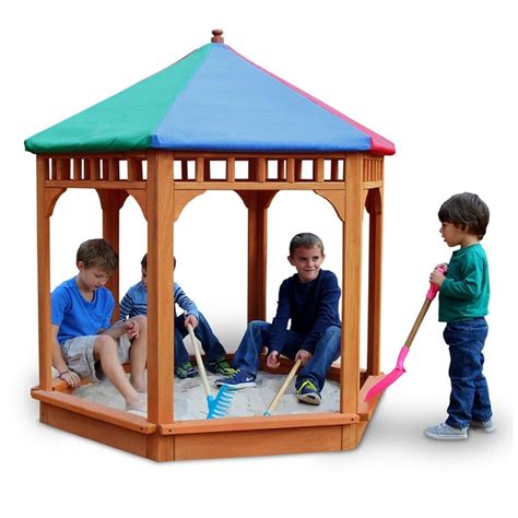 Gorilla Playsets 605 In W X 605 In H Multicolored Square Wood Sandbox