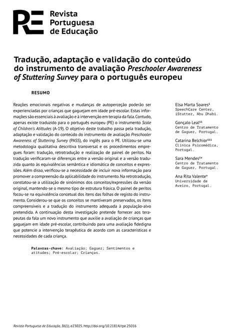 Pdf Tradu O Adapta O E Valida O Do Conte Do Do Instrumento De