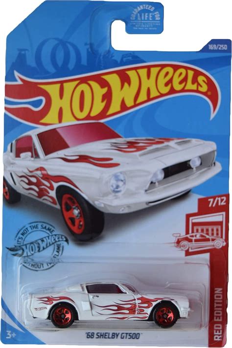 Amazon Hot Wheels 68 Shelby GT500 White 169 250 Red Edition 7 12 Toys Games