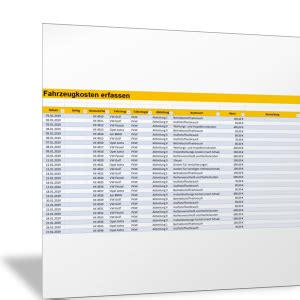 Kostenerfassung F R Alle Fahrzeuge Im Fuhrpark Excel Vorlage