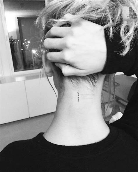 hailey bieber neck tattoo - Sugar Latest